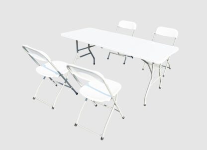 HR SET TABLE WITH 4 FOLDABLE PLASTIC CHAIRS