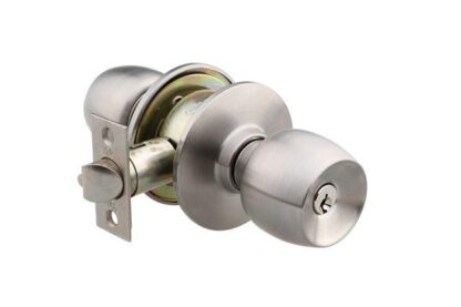 YALE satin nickel bathroom button