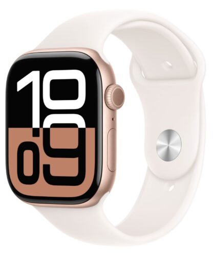 Apple Watch Series 10 GPS + Cellular 46mm Rose Gold Aluminium Case with Light Blush Sport Band - M/L - Image 2