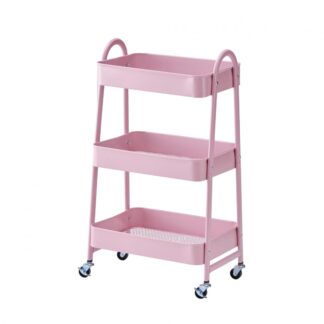 3-SHELF STORAGE TROLLEY Pink