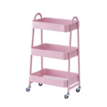 3-SHELF STORAGE TROLLEY Pink