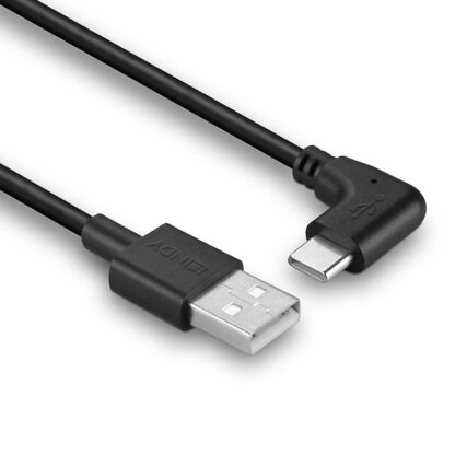 Lindy USB C 2 90° cable 1m black - Image 3
