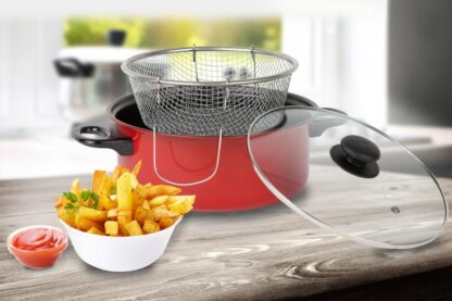 TEFLONED FRYER WITH LID AND BASKET, 24