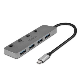 Hub Lindy 4 Port USB 3.2 On/Off button