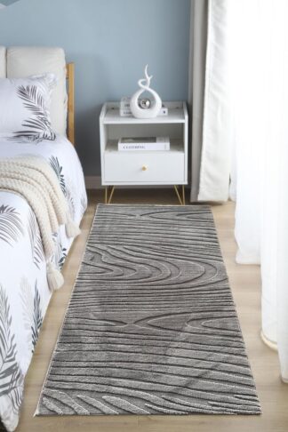 Carpet, embossed pattern,Wave, 80x150 Grey