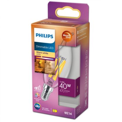 Vintage LED bulb Philips Classic BA35, E1