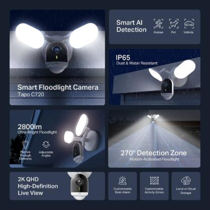 TP-Link WIFI CAM PAN/TILT NIGHT FHD C720 - Image 2