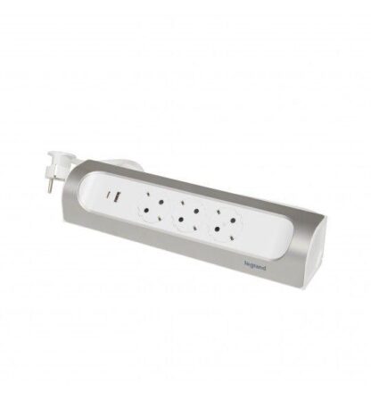 Angular multi-socket block 3x2P+T and USB