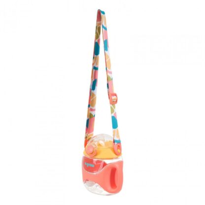 Tritan bottle with straw and strap, orange - Image 3