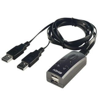 Switch KM Lindy 2 Port USB 1.1m, black