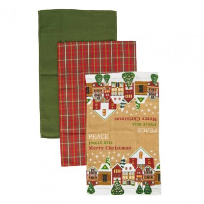 Set of 3 Xmas kitchen towels