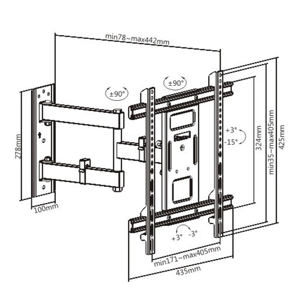 TV MOUNT SERIOUX TV61-443 32"-70" 50KG - Image 12