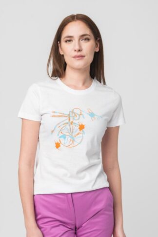 Casual T-Shirt F Bicycle Color White-L
