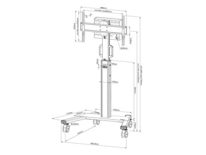 Mobile floor stand Neomounts MUp 37-75" 70kg white - Image 2