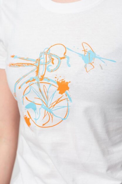 Casual T Shirt F Bicycle Color White-S - Image 6