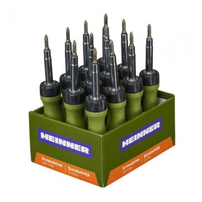 HEINNER SCREWDRIVER WITH 4 BITS 75MM
