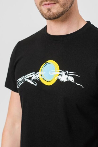 Men's Casual T-Shirt Bicycle Hand Black-S - Image 5