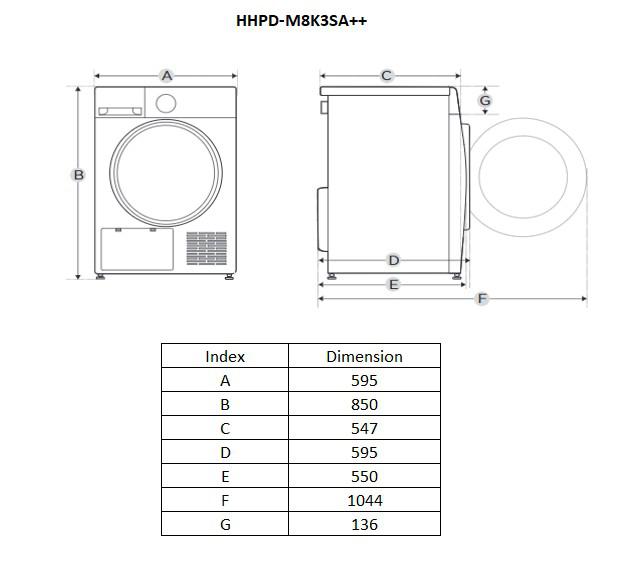 HEINNER HEAT PUMP DRYER HHPD-M8K3SA++ - Image 2