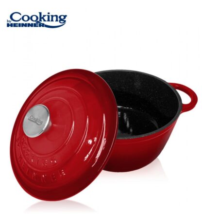 ENAMEL CAST IRON SEMI-PAN+LID 24x11.5CM,4L, RED LINE - Image 2