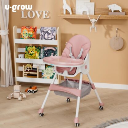2 in 1 dining chair, foldable, pink - Image 5
