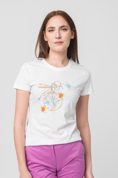 Casual T-Shirt F Bicycle Color White-M