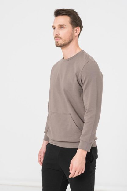 Men's Casual Cotton Blouse Taupe-Xxl - Image 3