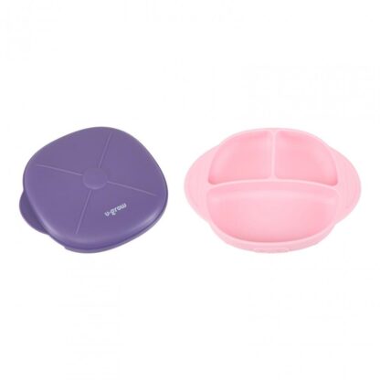 Silicone plate with lid, purple, U-Grow - Image 3