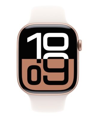 Apple Watch Series 10 GPS + Cellular 46mm Rose Gold Aluminium Case with Light Blush Sport Band - M/L