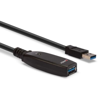 Lindy 15m USB 3.0 Active Extension Slim cable, black - Image 2