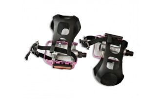 ALUMINUM PEDALS WITH FENDERS 869LC, SILVER/PINK