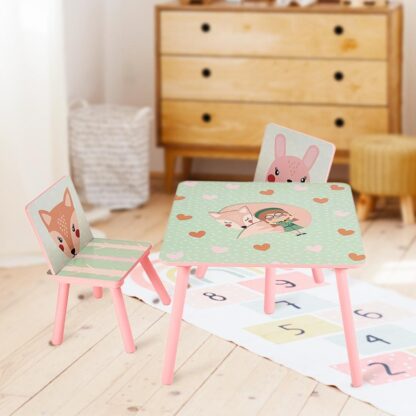 Set of 2 chairs + desk Pink Forest - Image 3