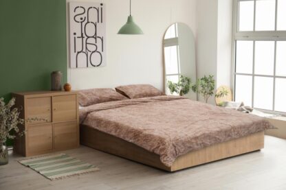 PRINTED VELVET BED SET KING SIZE DUST - Image 5