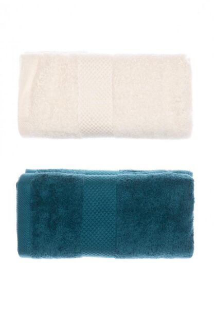 SET OF 2 BATH TOWELS 50X90 CM - BLUE MIX