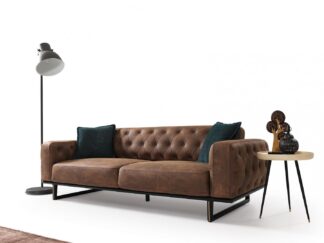 QUILTED SOFA 3L RUBY BROWN