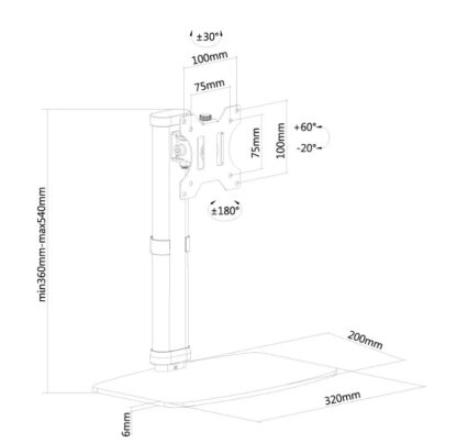 NM Monitor Desk Stand Tilt 10-30" - Image 3