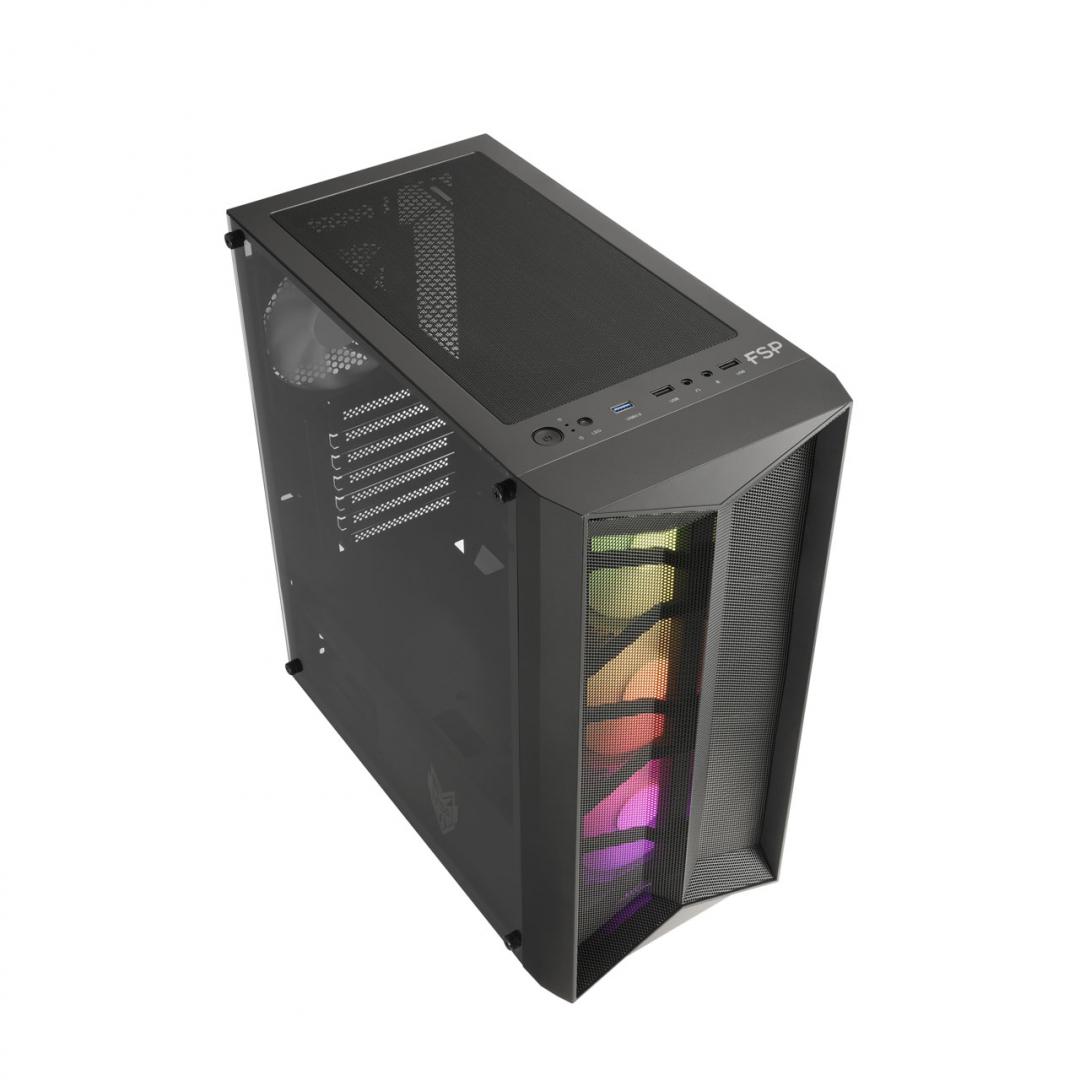 Caja Pc Gaming Fsp Cmt212a Argb / Semi Torre Atx / Panel Cristal