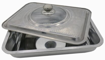 OVEN TRAY WITH LID, STAINLESS STEEL, 35x26x7 CM - Image 2