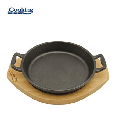 CAST IRON PAN DIA 20 CM, WOODEN BASE - Image 2