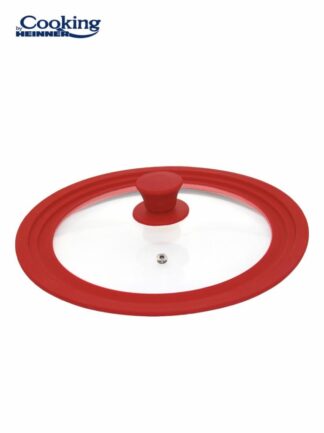 GLASS LID WITH ADJUSTABLE SILICONE EDGE ON 3 SIZES, 16/18/20 CM