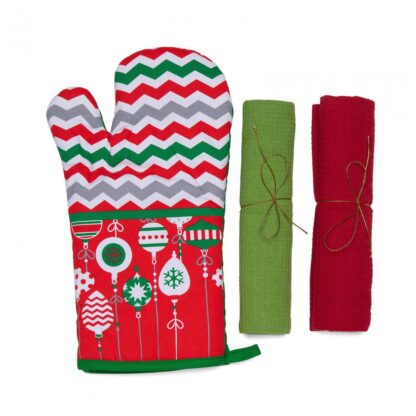 3-piece kitchen glove set for Christmas
