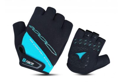 B-RACE GLOVES WITH BLACK/TURQUOISE GEL, L