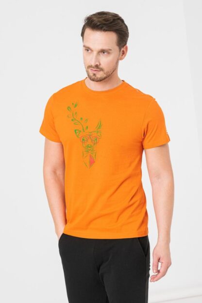 Orange-S Men's Deer Family T-Shirt