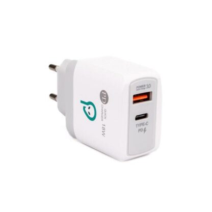 Spacer QC USB-A&C 18W mains power supply, white