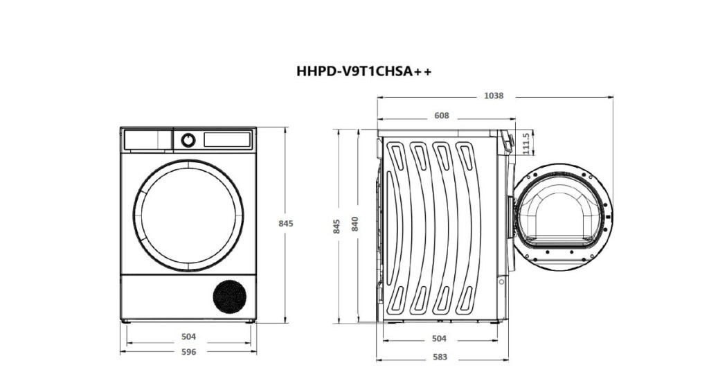 HEINNER HEAT PUMP DRYER HHPD-V9T1CHSA++ - Image 3