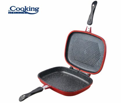 DOUBLE FRYING PAN 32x24x7.5 CM, EASY COOK RED - Image 3