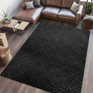 DOVER FUR CARPET 160X230 CM BLACK