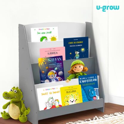 Book storage shelf, gray, U-Grow