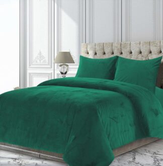 King Size Velvet Bed Set - Green