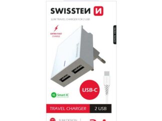 Charger + Cable Type C Swissten 2xUSB White