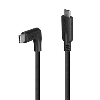 Lindy USB C cable, 90°, 10Gbps, 1m black